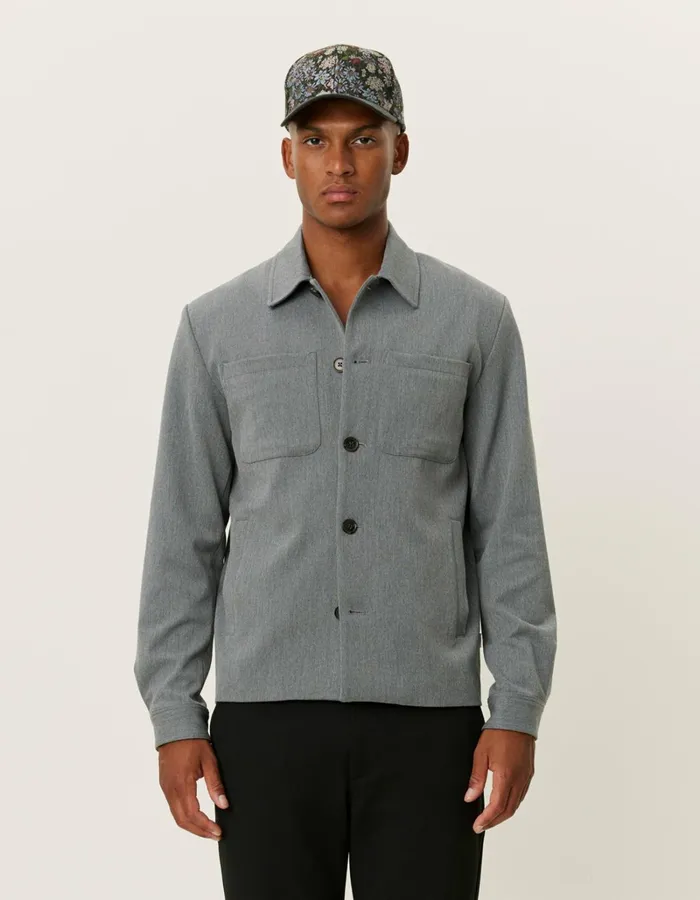 Men Les Deux JacketsCoats Marseille Hybrid Jacket 8211 Grey Melange