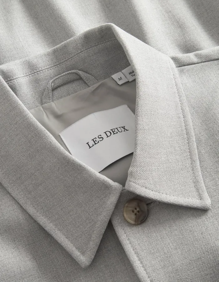 Men Les Deux JacketsCoats Marseille Hybrid Jacket 8211 Light Grey Melange