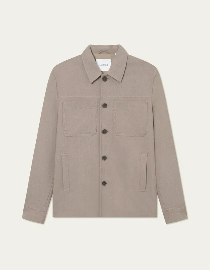 Men Les Deux JacketsCoats Marseille Hybrid Jacket 8211 Walnut Melange