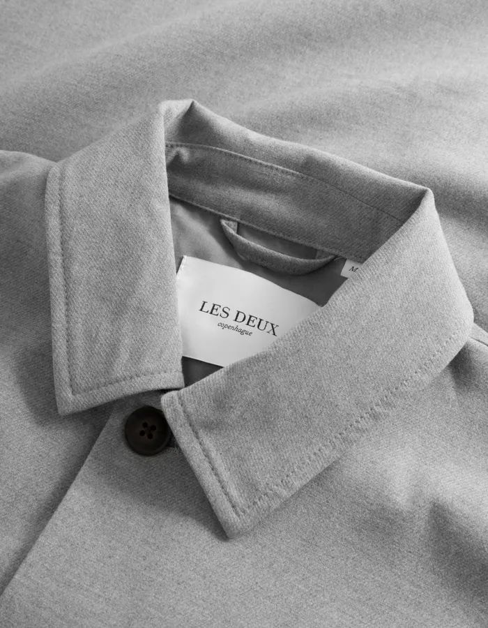 Men Les Deux JacketsCoats Marseille Twill Jacket 8211 Light Grey Melange