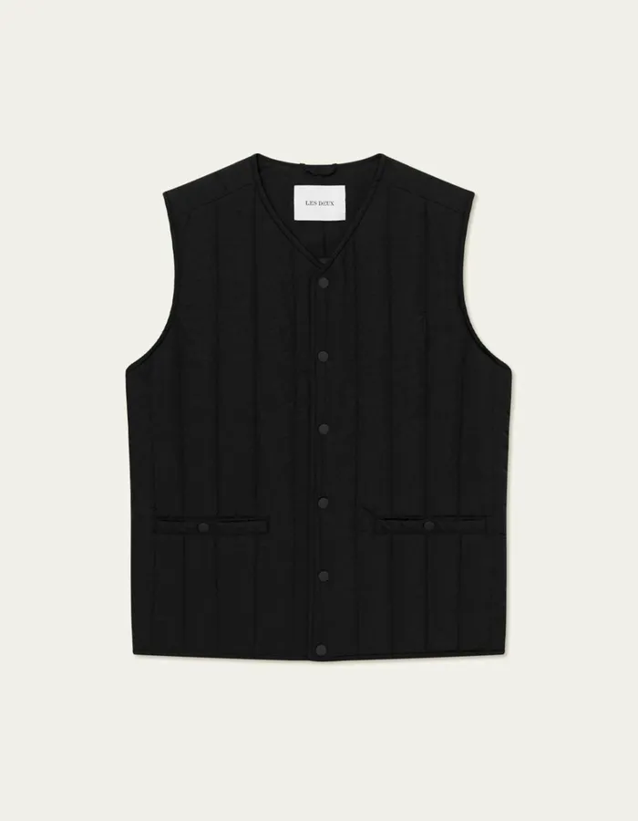 Men Les Deux JacketsCoats Martin Vest 8211 BlackBlack