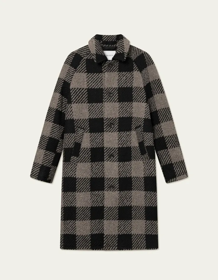 Men Les Deux JacketsCoats Michael 30 Wool Coat 8211 Desert TaupeBlack