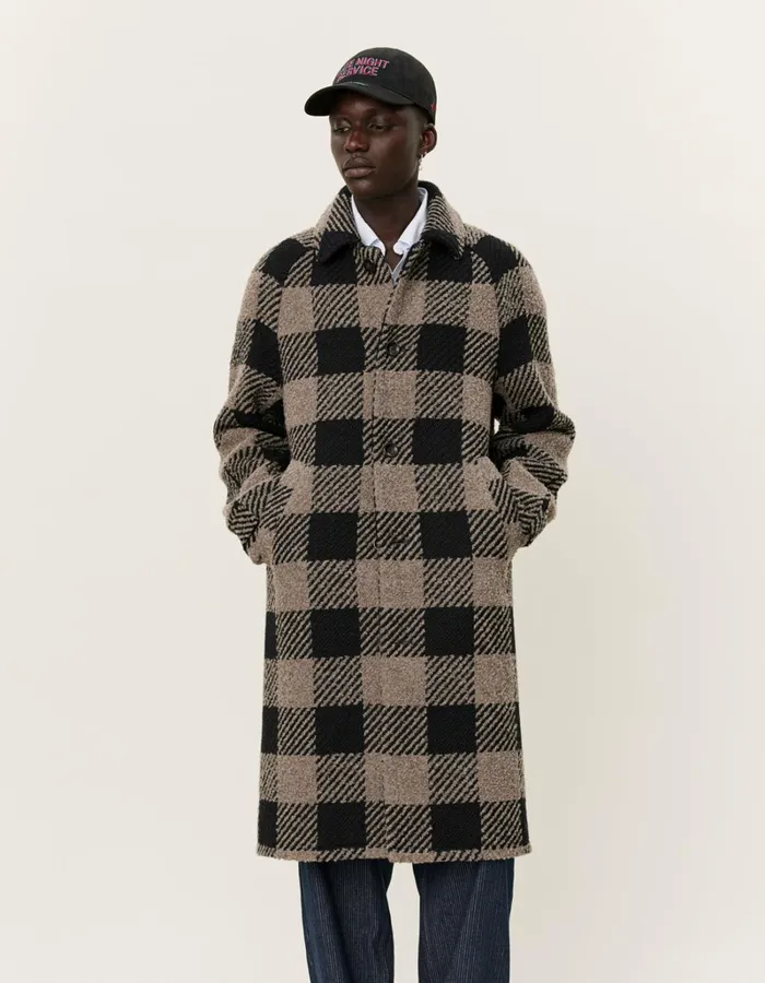 Men Les Deux JacketsCoats Michael 30 Wool Coat 8211 Desert TaupeBlack