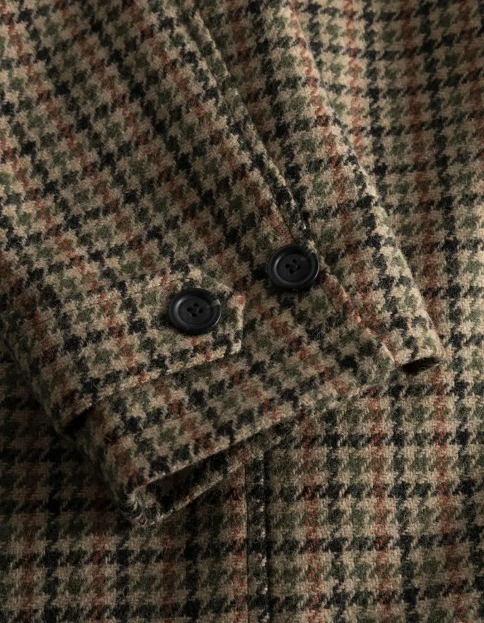 Men Les Deux JacketsCoats Michael Houndstooth Wool Coat 30 8211 Warm SandBlack