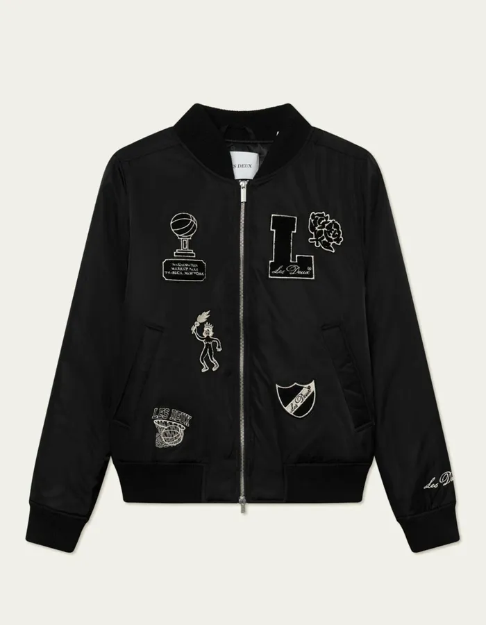 Men Les Deux JacketsCoats Neo Varsity Bomber Jacket 8211 BlackBlack