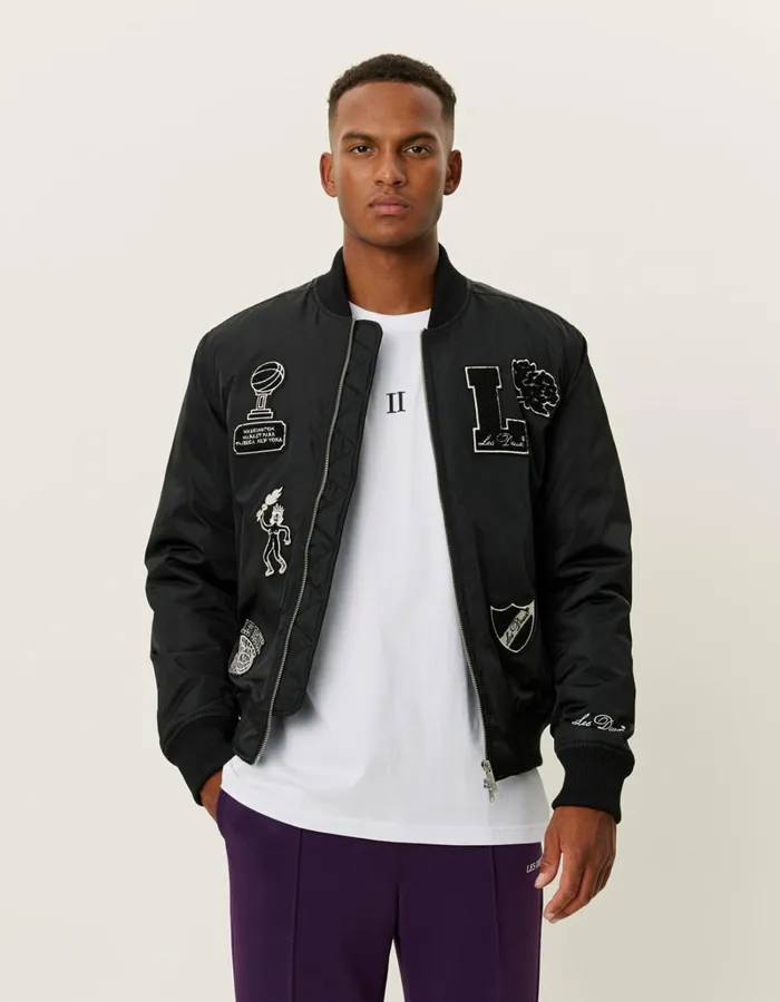 Men Les Deux JacketsCoats Neo Varsity Bomber Jacket 8211 BlackBlack