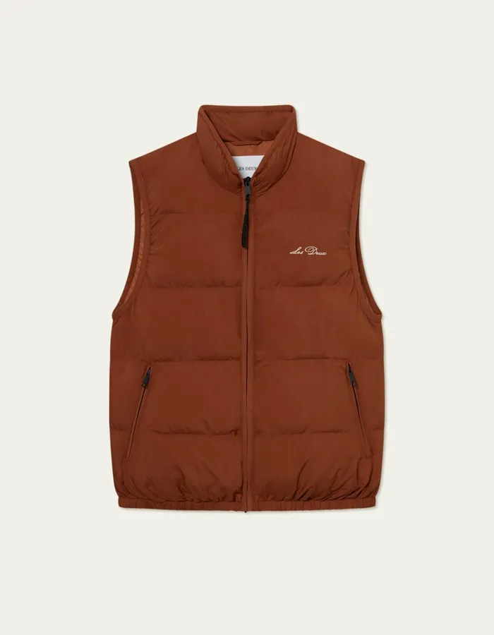 Men Les Deux JacketsCoats Newport Padded Vest 8211 Arabian Spice