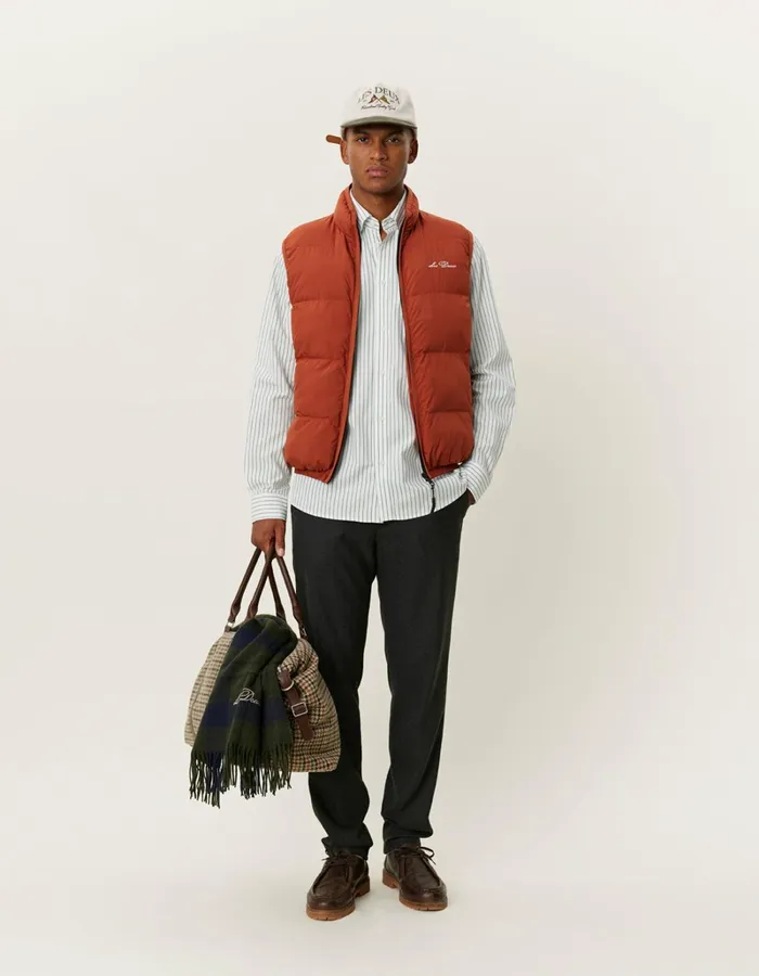 Men Les Deux JacketsCoats Newport Padded Vest 8211 Arabian Spice