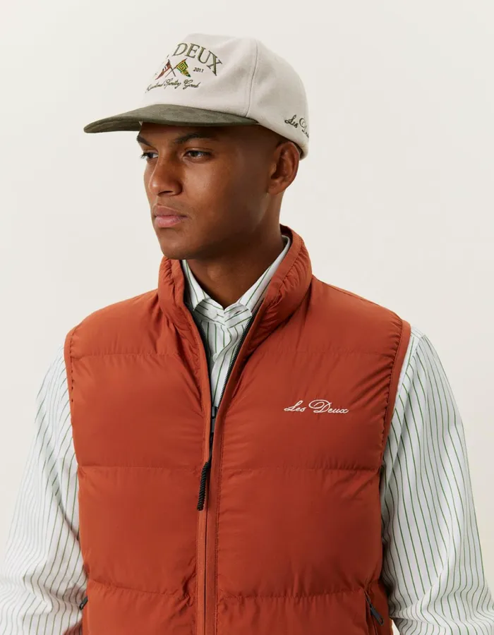 Men Les Deux JacketsCoats Newport Padded Vest 8211 Arabian Spice