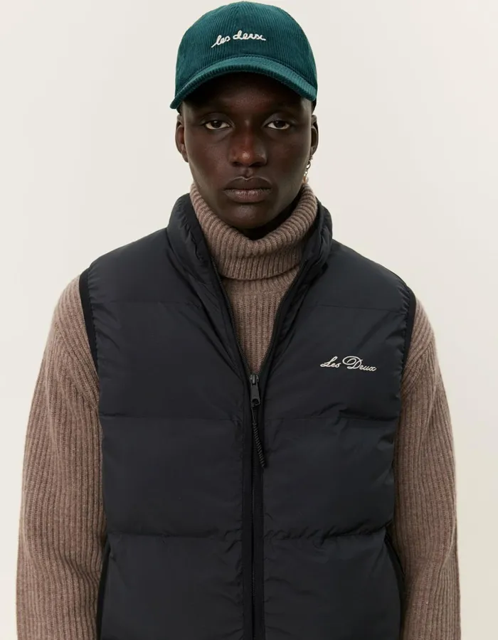 Men Les Deux JacketsCoats Newport Padded Vest 8211 BlackBlack