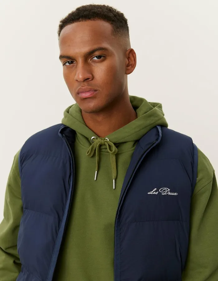 Men Les Deux JacketsCoats Newport Padded Vest 8211 Dark Navy