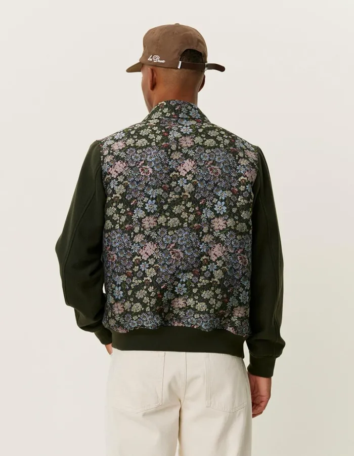 Men Les Deux JacketsCoats Noah Jacquard Varsity Jacket 8211 RosinChive Green