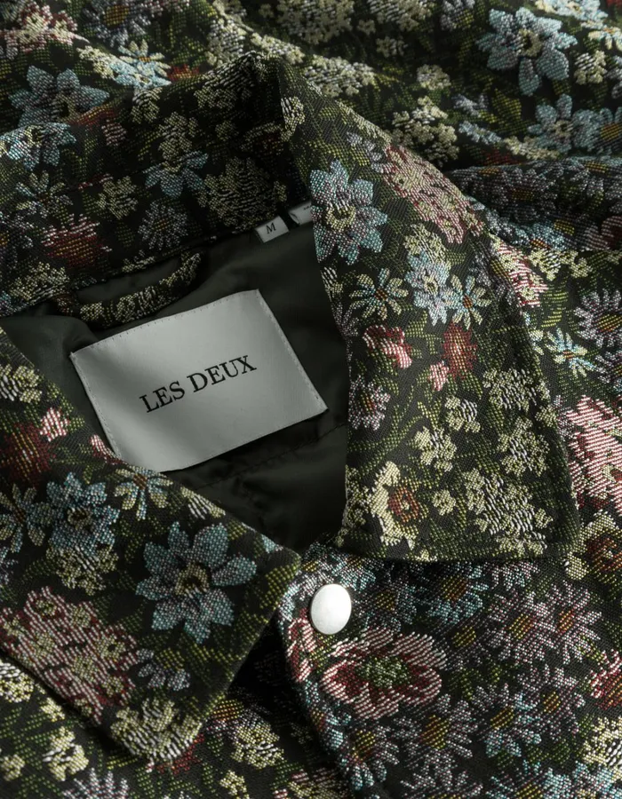 Men Les Deux JacketsCoats Noah Jacquard Varsity Jacket 8211 RosinChive Green