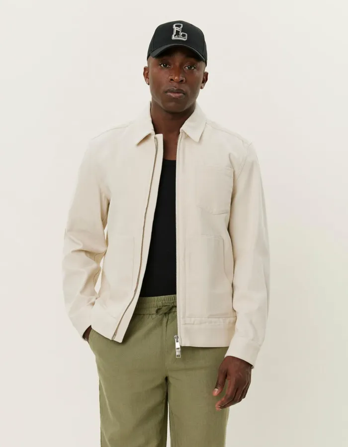 Men Les Deux JacketsCoats Robert Canvas Jacket 8211 Ivory