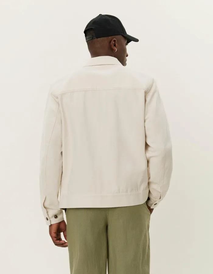 Men Les Deux JacketsCoats Robert Canvas Jacket 8211 Ivory