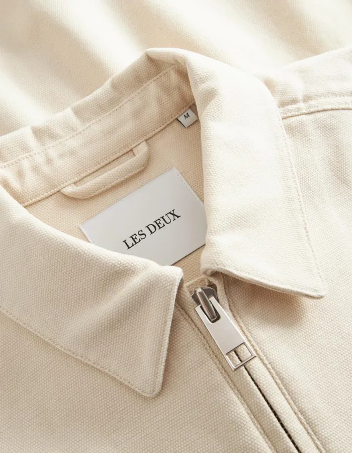 Men Les Deux JacketsCoats Robert Canvas Jacket 8211 Ivory
