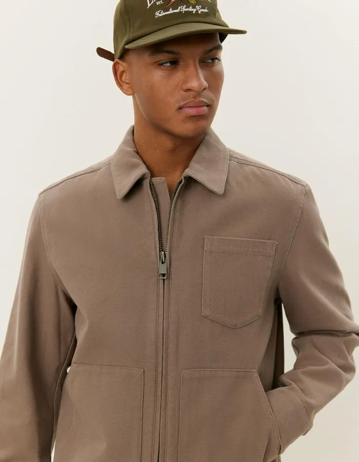 Men Les Deux JacketsCoats Robert Canvas Jacket 8211 Walnut