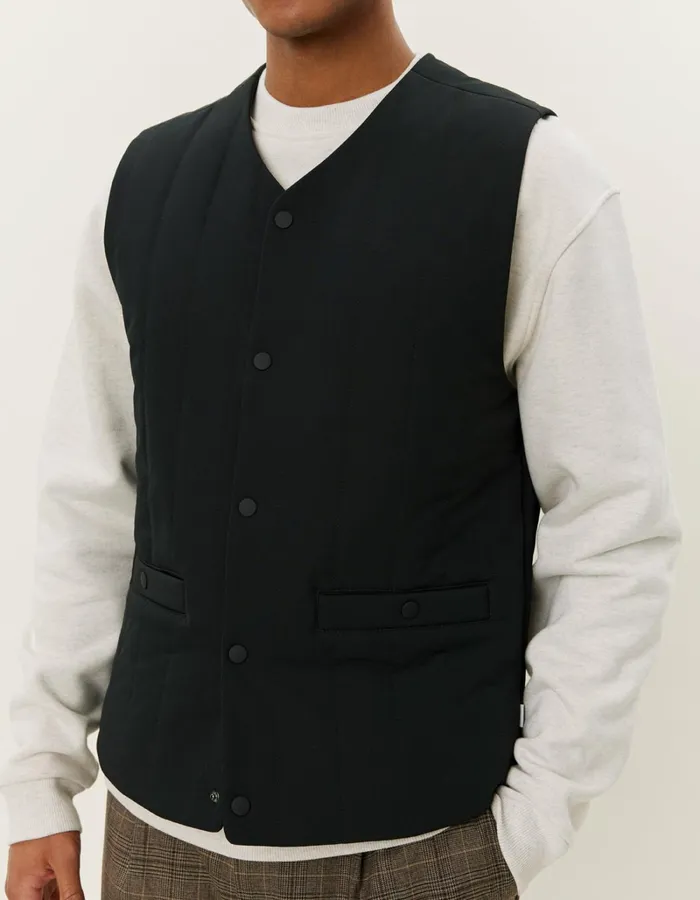 Men Les Deux JacketsCoats Sebastian Tech Vest 8211 BlackBlack