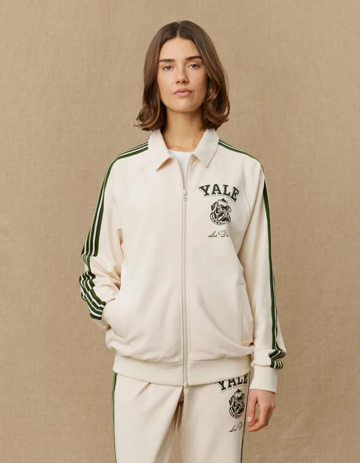 Men Les Deux JacketsCoats Yale Bulldog Track Jacket 8211 IvoryDuffel Bag Green