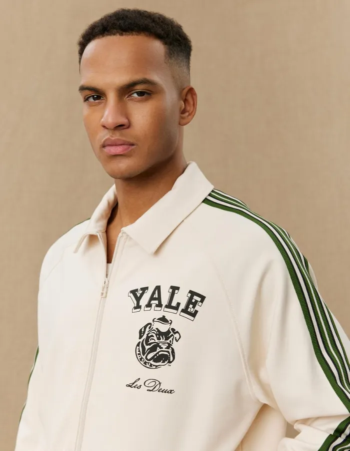 Men Les Deux JacketsCoats Yale Bulldog Track Jacket 8211 IvoryDuffel Bag Green