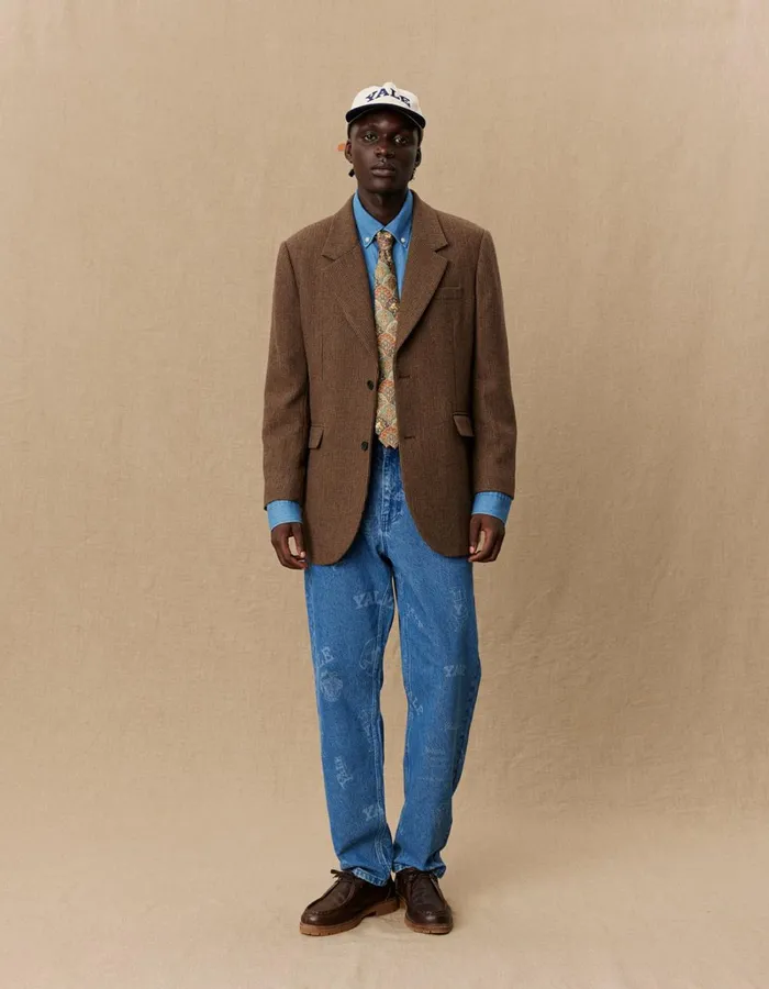 Men Les Deux JacketsCoats Yale Tweed Blazer 8211 Dark Sand