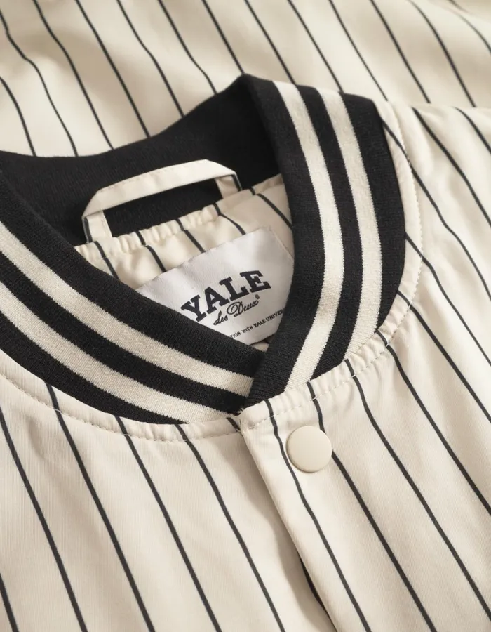 Men Les Deux JacketsCoats Yale Varsity Tech Jacket 8211 IvoryBlack