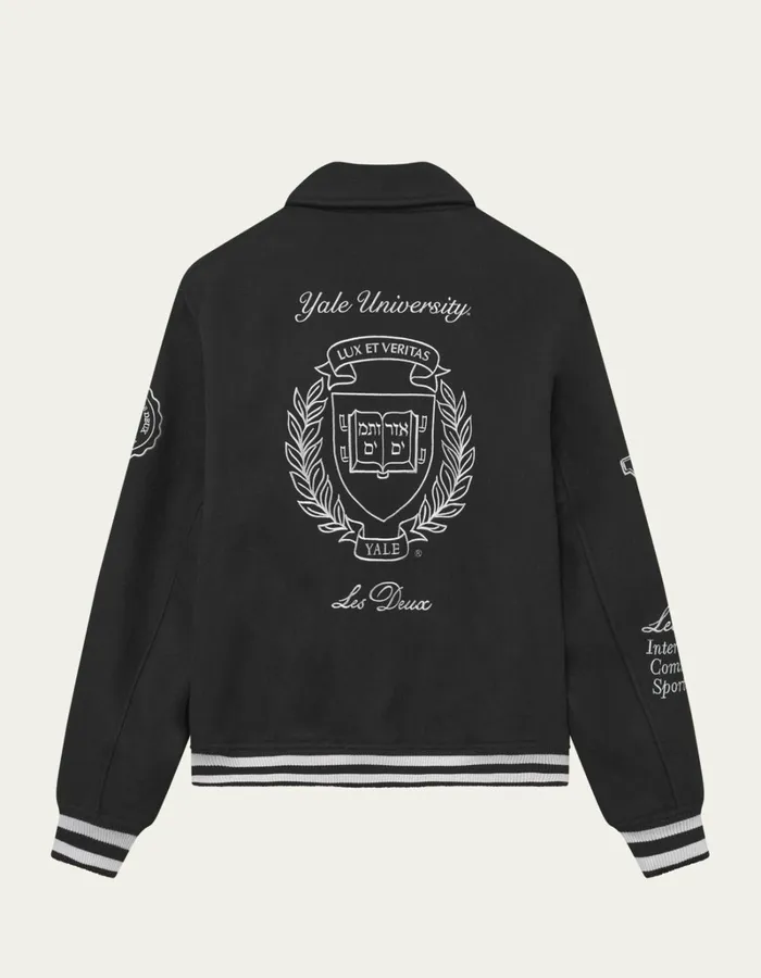 Men Les Deux JacketsCoats Yale Wool Varsity Jacket 8211 BlackBlack