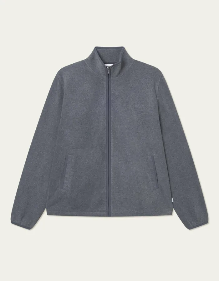 Men Les Deux JacketsCoats Zipper Fleece Jacket 8211 Dark Grey