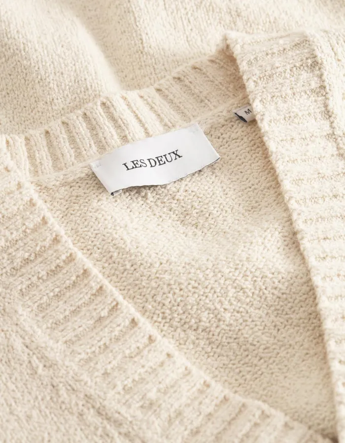 Men Les Deux Knitwear Brad Embroidery Cardigan 8211 Ivory
