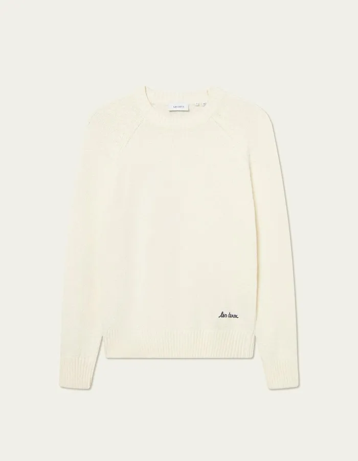 Men Les Deux Knitwear Brad Roundneck Knit 8211 Ivory