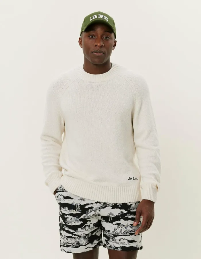 Men Les Deux Knitwear Brad Roundneck Knit 8211 Ivory