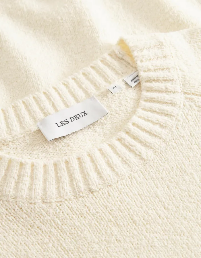 Men Les Deux Knitwear Brad Roundneck Knit 8211 Ivory