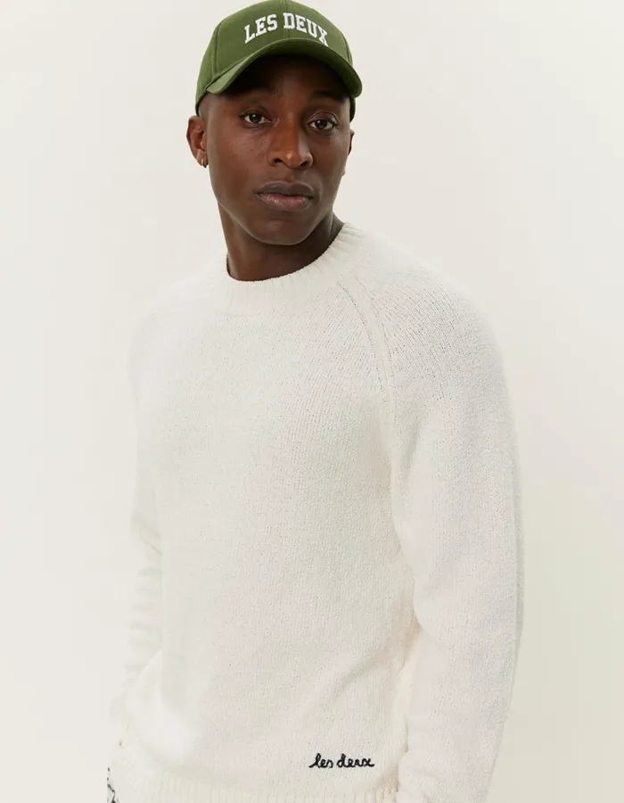 Men Les Deux Knitwear Brad Roundneck Knit 8211 Ivory