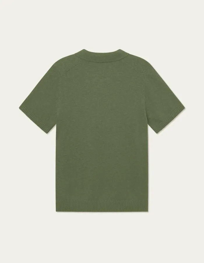 Men Les Deux Knitwear Brad Zipper Polo 8211 Chive Green