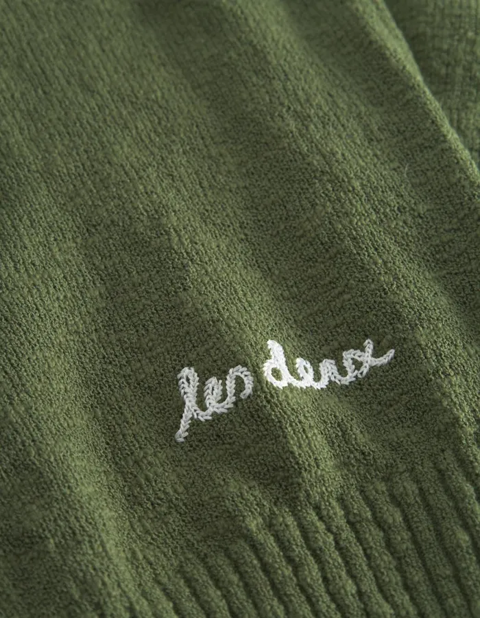 Men Les Deux Knitwear Brad Zipper Polo 8211 Chive Green