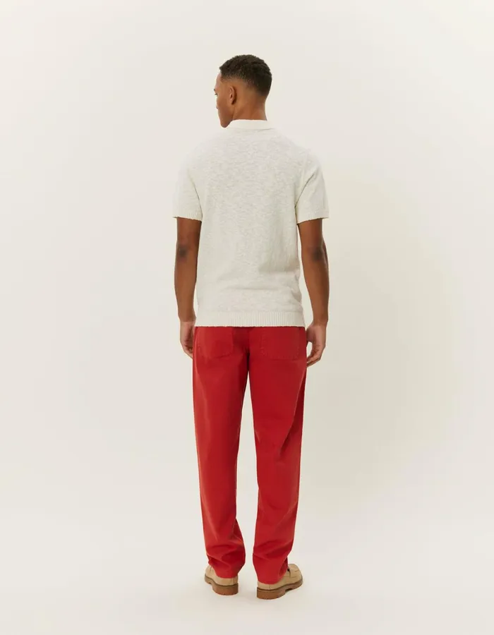 Men Les Deux Knitwear Brad Zipper Polo 8211 Ivory