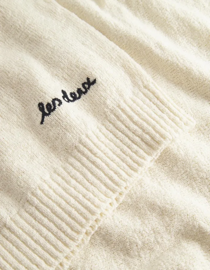Men Les Deux Knitwear Brad Zipper Polo 8211 Ivory