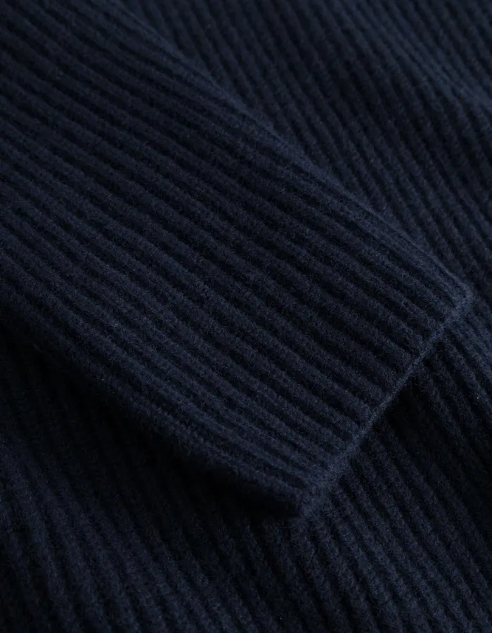 Men Les Deux Knitwear Eddie Wool Rib Rollneck Knit 8211 Dark Navy