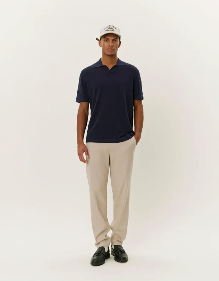 Men Les Deux Knitwear Emmanuel Polo Knit 8211 Dark Navy