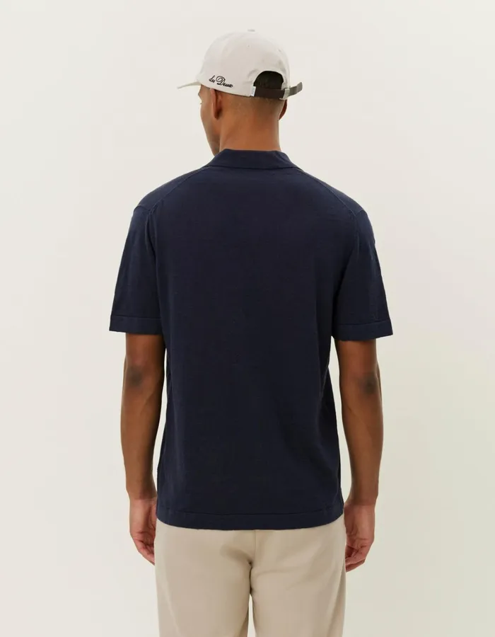 Men Les Deux Knitwear Emmanuel Polo Knit 8211 Dark Navy