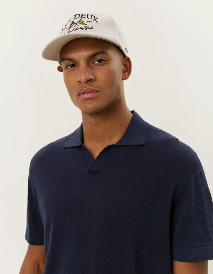 Men Les Deux Knitwear Emmanuel Polo Knit 8211 Dark Navy