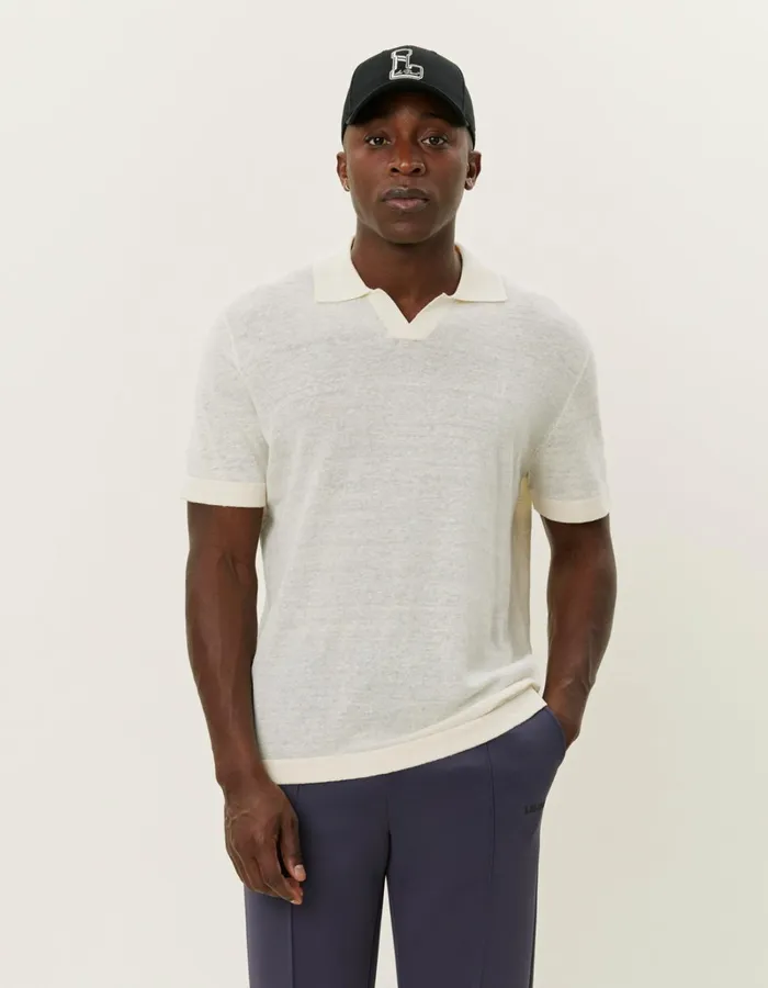 Men Les Deux Knitwear Emmanuel Polo Knit 8211 Ivory