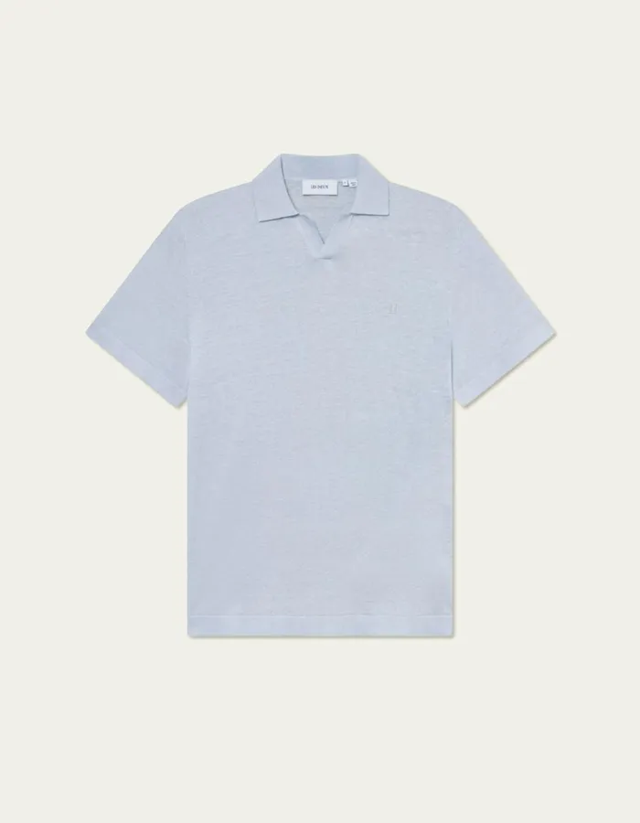 Men Les Deux Knitwear Emmanuel Polo Knit 8211 Xenon Blue