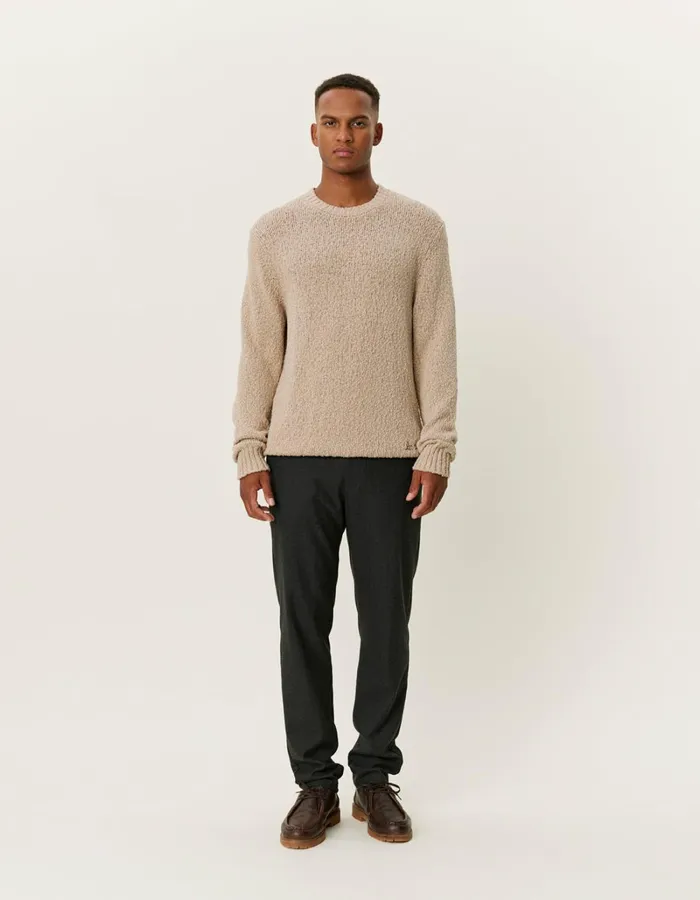 Men Les Deux Knitwear Errol Cotton Roundneck 8211 Light Desert Sand