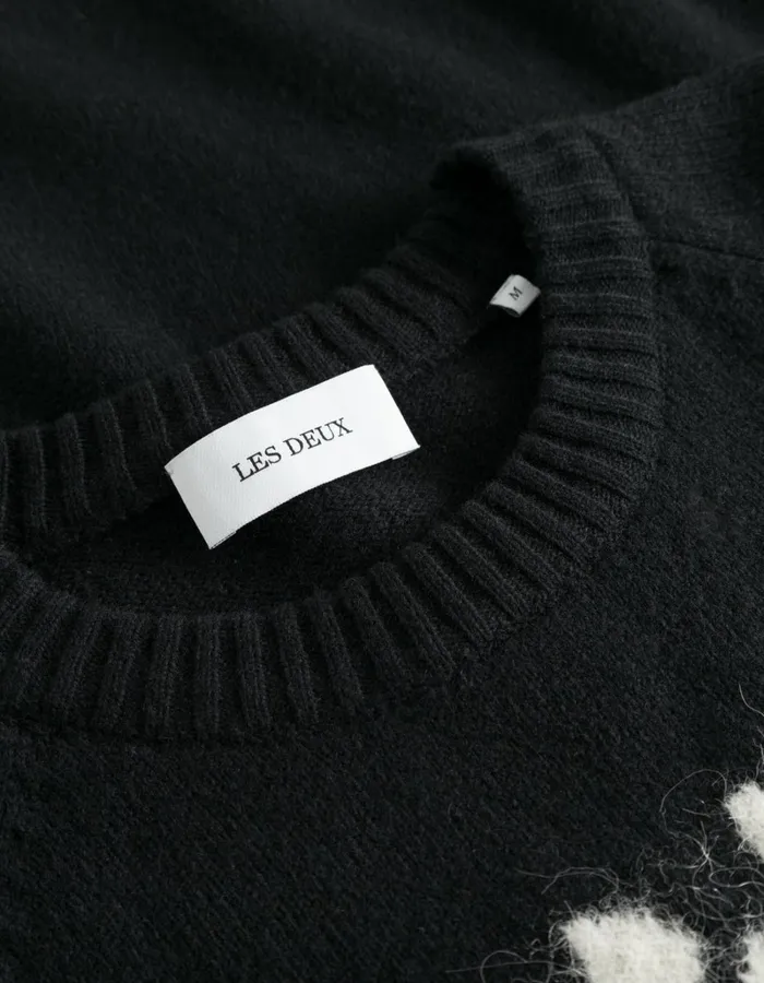 Men Les Deux Knitwear Felipe Knit 8211 BlackIvory