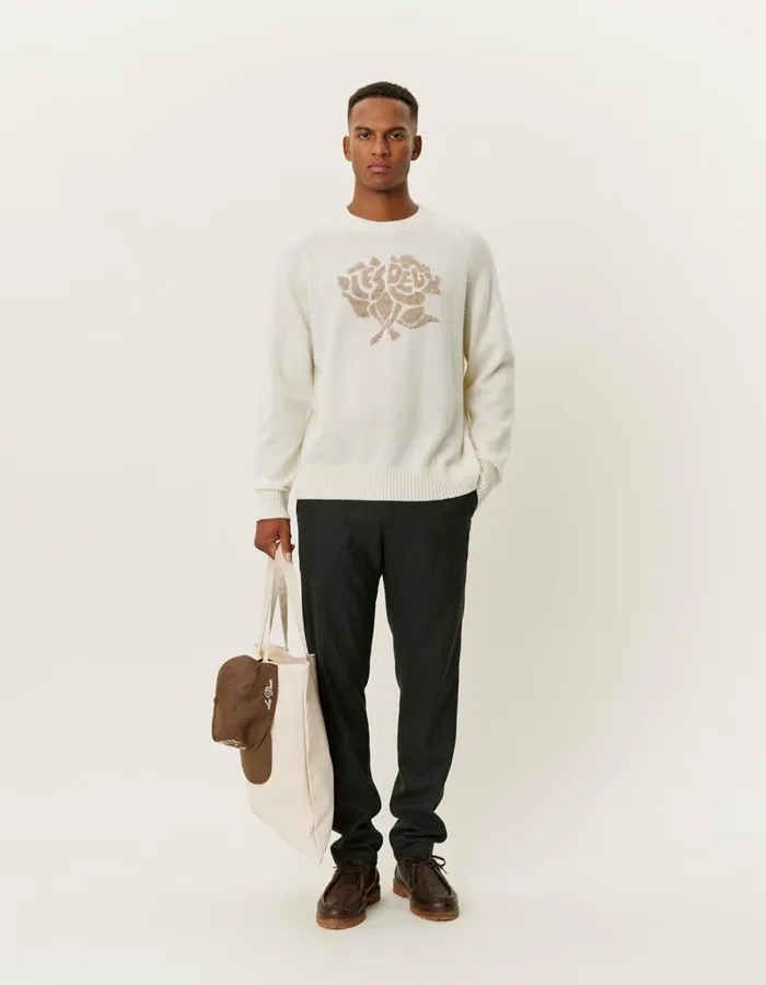 Men Les Deux Knitwear Felipe Knit 8211 IvoryLight Desert Sand