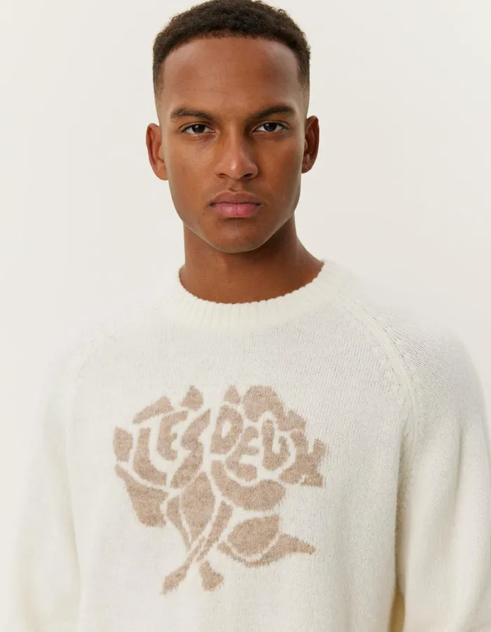 Men Les Deux Knitwear Felipe Knit 8211 IvoryLight Desert Sand