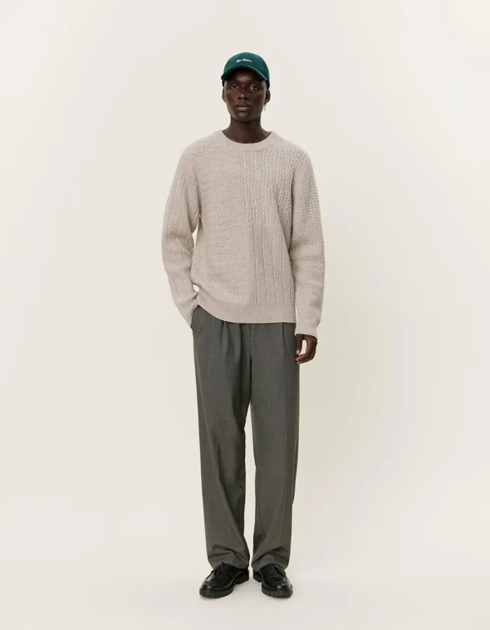 Men Les Deux Knitwear Fernando Roundneck 8211 Oatmeal Mlange