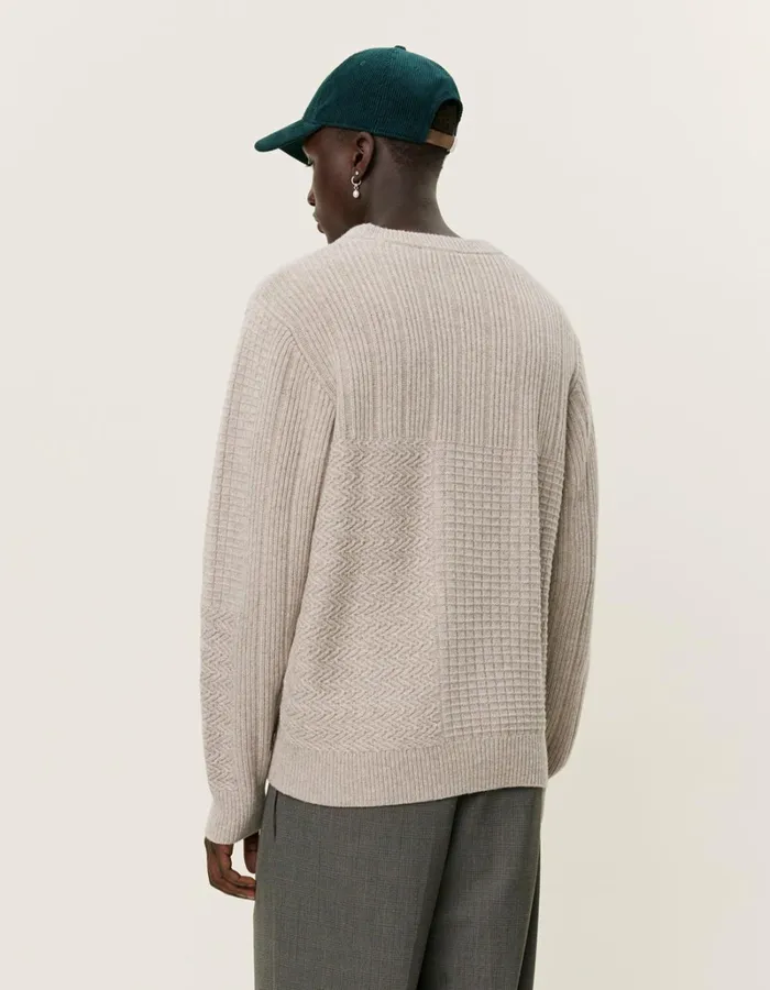 Men Les Deux Knitwear Fernando Roundneck 8211 Oatmeal Mlange