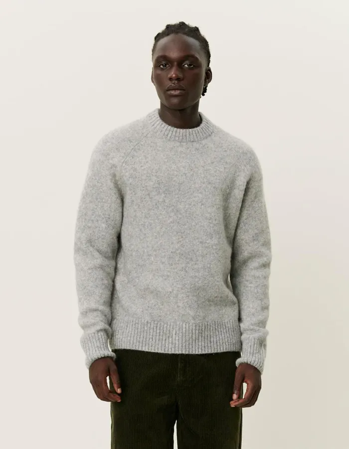 Men Les Deux Knitwear Gilbert Roundneck Knit 8211 Light Grey Melange